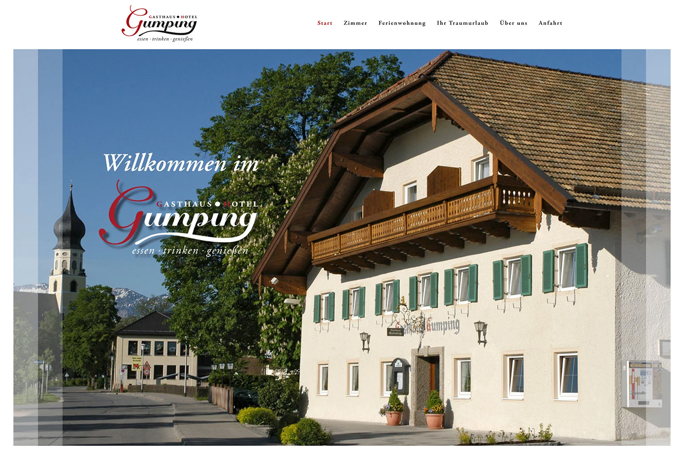 Screenshot der Webseite www.gasthaus-gumping.de