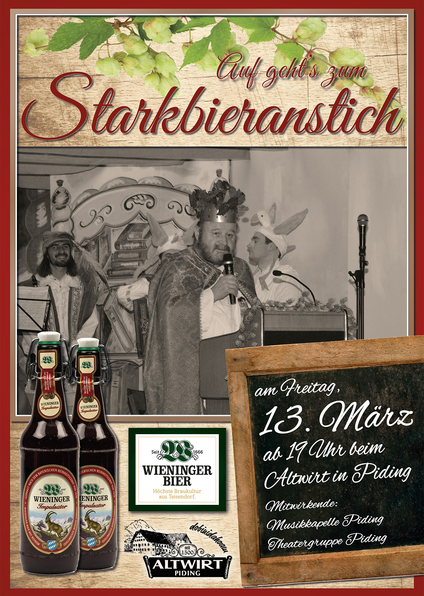 Gasthaus Altwirt Piding - Plakat Starkbieranstich